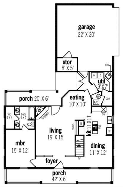 Floorplan 1 for House Plan #048-00093