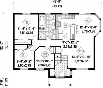 Main Floor Plan for House Plan #6146-00171