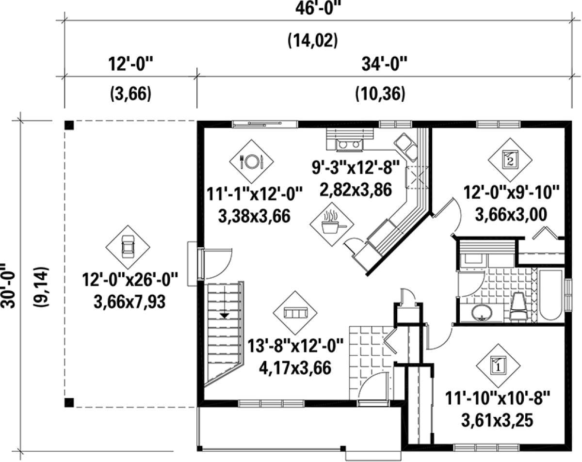 Main Floor Plan for House Plan #6146-00172