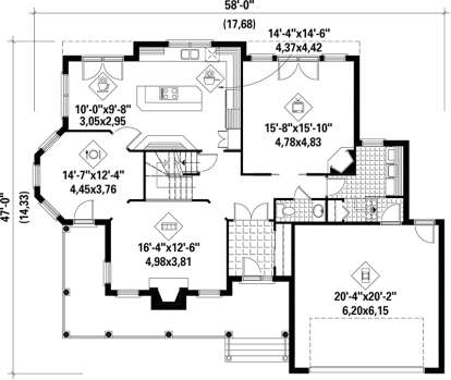 Main Floor Plan for House Plan #6146-00173