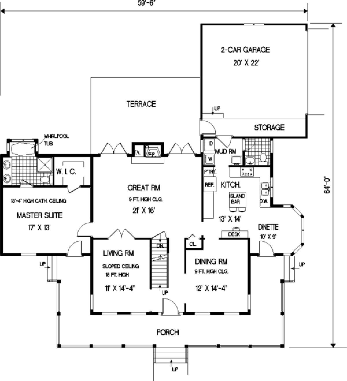 Main Floor for House Plan #033-00018