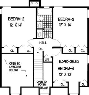 Upper Floor for House Plan #033-00018