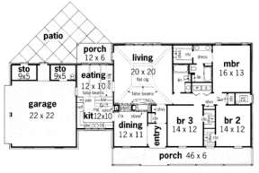 Floorplan 1 for House Plan #048-00094