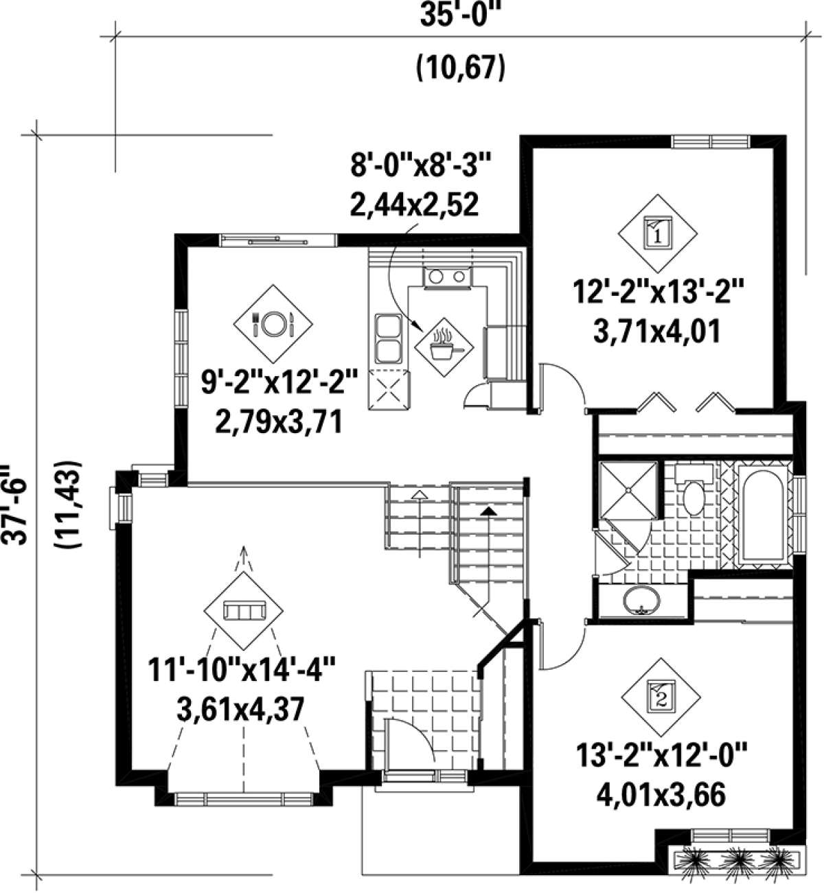 Main Floor Plan for House Plan #6146-00178