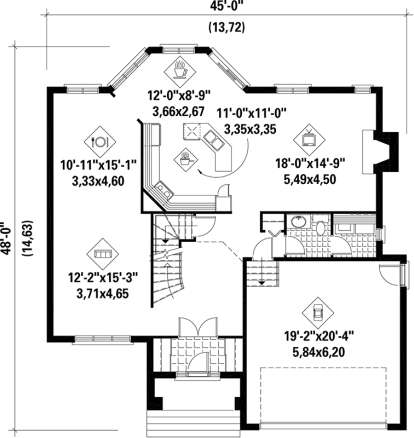 Main Floor Plan for House Plan #6146-00179