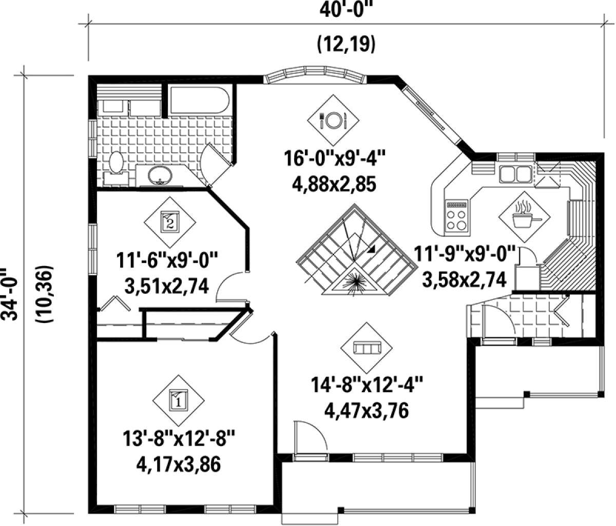 Main Floor Plan for House Plan #6146-00180