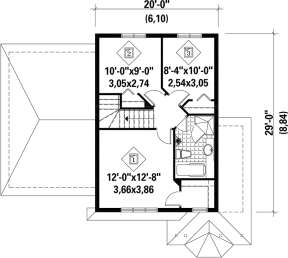 Upper Floor Plan for House Plan #6146-00181