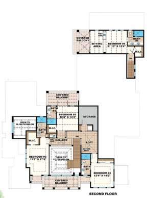 Upper Floor Plan for House Plan #1018-00235
