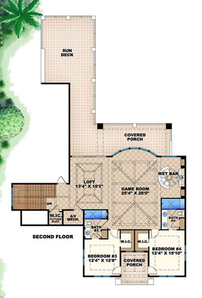 Upper Floor Plan for House Plan #1018-00242