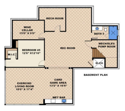 Basement Floor Plan for House Plan #1018-00243