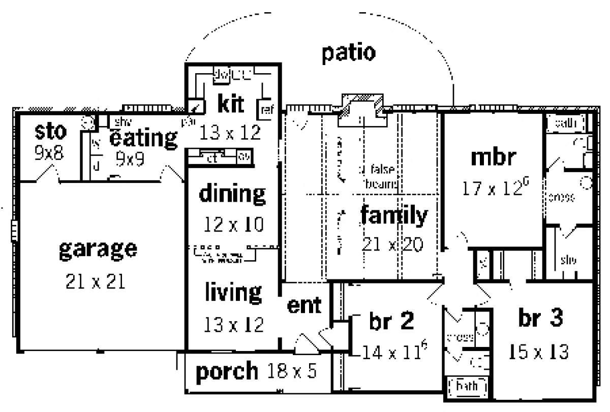 Floorplan 1 for House Plan #048-00096