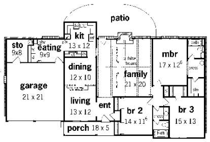 Floorplan 1 for House Plan #048-00096