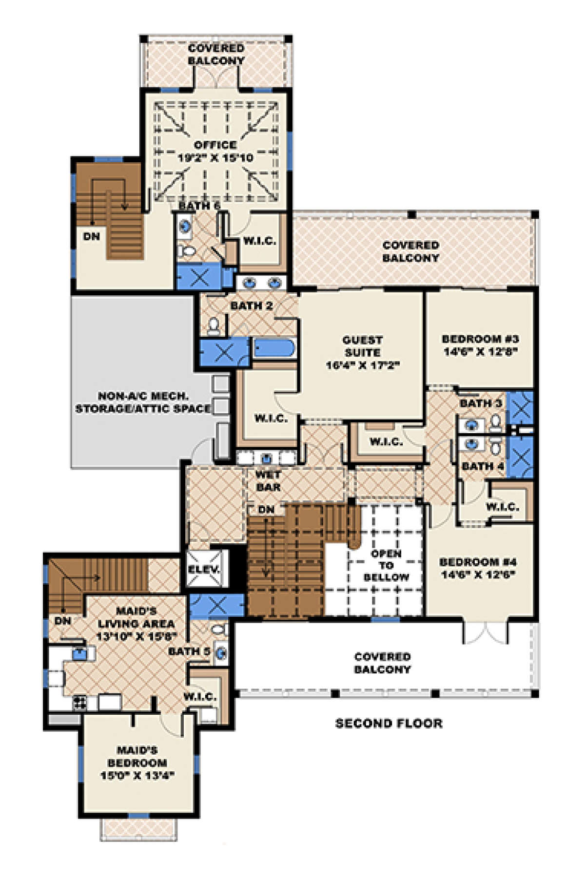 Upper Floor Plan for House Plan #1018-00245