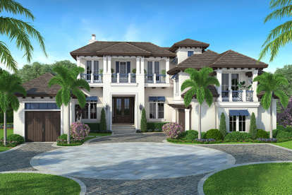 Coastal House Plan #1018-00246 Elevation Photo