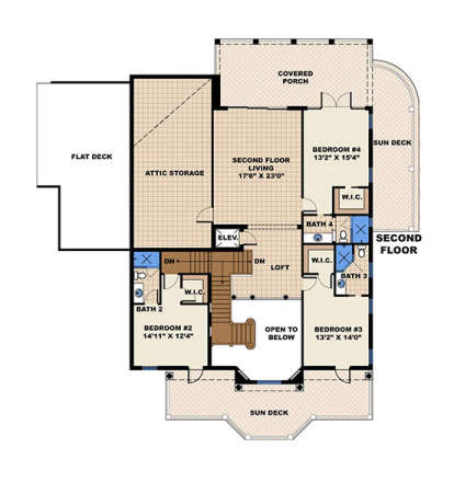 Upper Floor Plan for House Plan #1018-00247