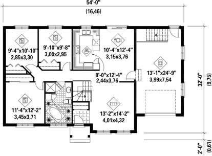Main Floor Plan for House Plan #6146-00183