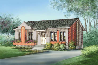 2 Bed, 1 Bath, 779 Square Foot House Plan - #6146-00184