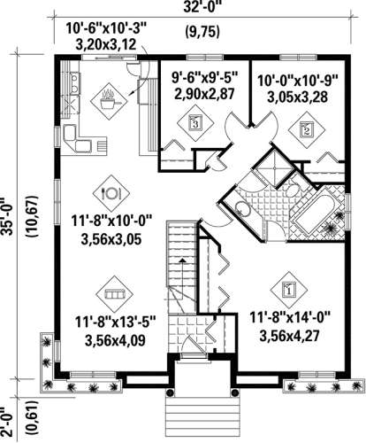 Main Floor Plan for House Plan #6146-00185