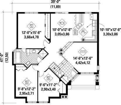Main Floor Plan for House Plan #6146-00187