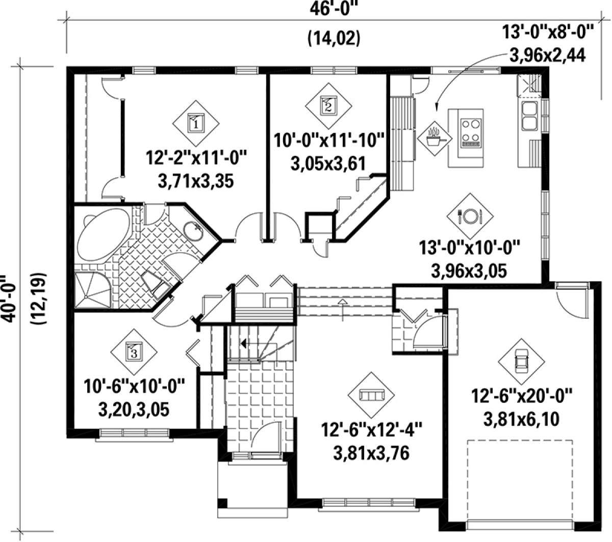 Main Floor Plan for House Plan #6146-00188