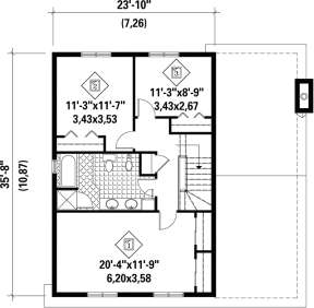 Upper Floor Plan for House Plan #6146-00189