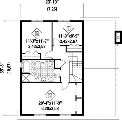 Upper Floor Plan for House Plan #6146-00189