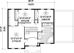 Upper Floor Plan for House Plan #6146-00190