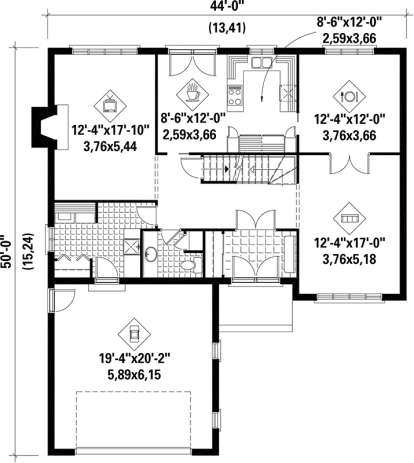 Main Floor Plan for House Plan #6146-00191
