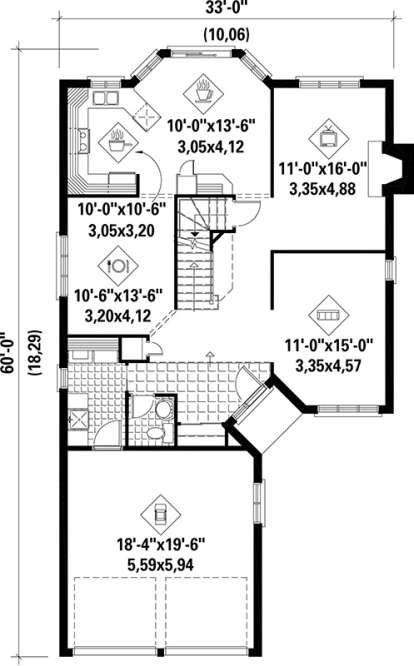 Main Floor Plan for House Plan #6146-00193