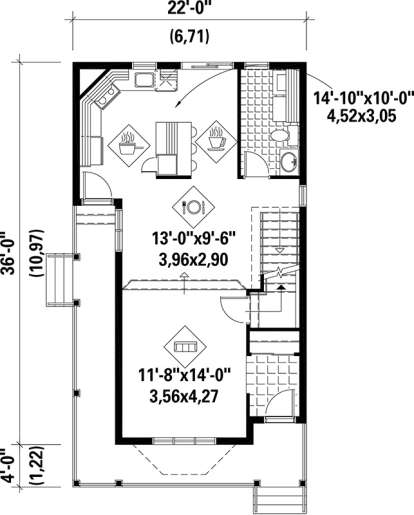 Main Floor Plan for House Plan #6146-00195