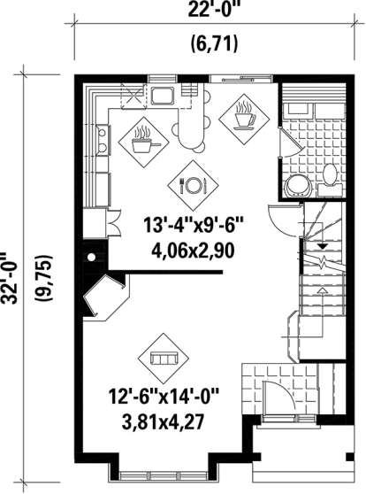 Main Floor Plan for House Plan #6146-00198