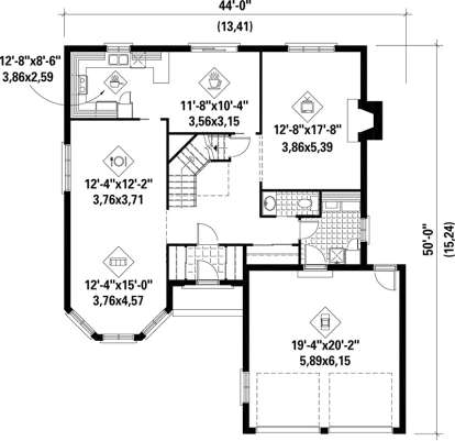 Main Floor Plan for House Plan #6146-00199