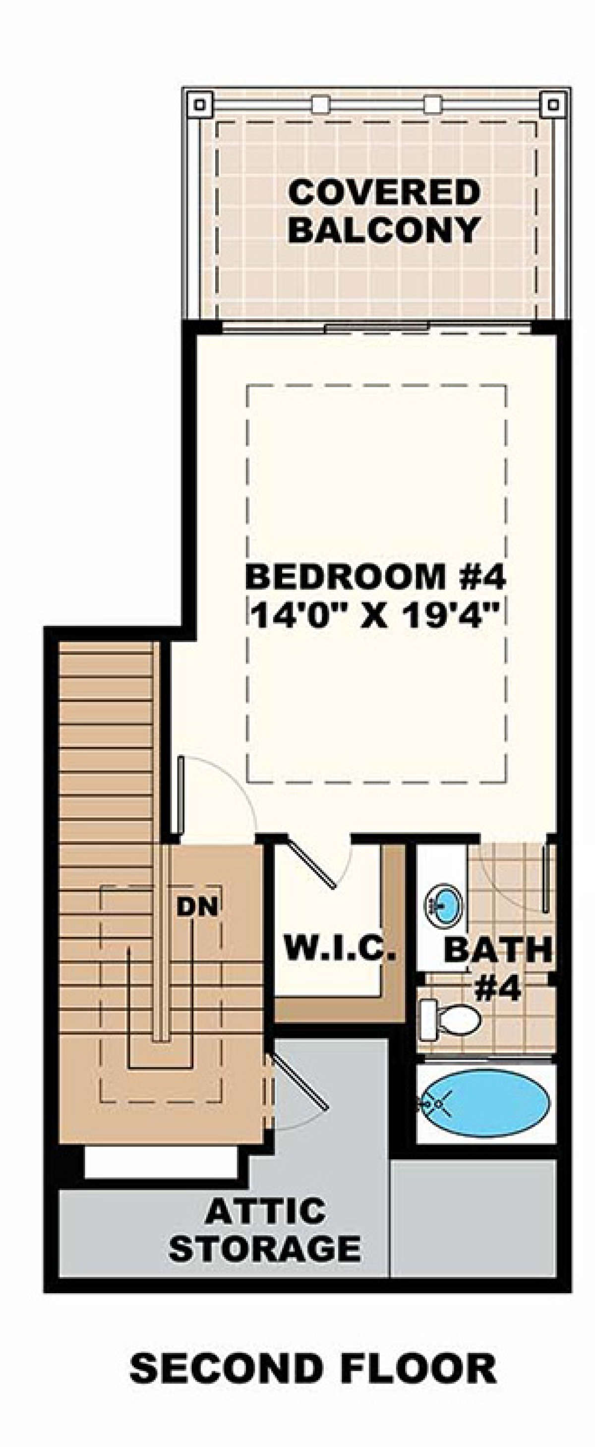 Upper Floor Plan for House Plan #1018-00250