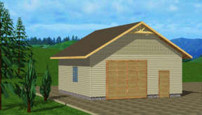 Cabin House Plan #039-00404 Elevation Photo
