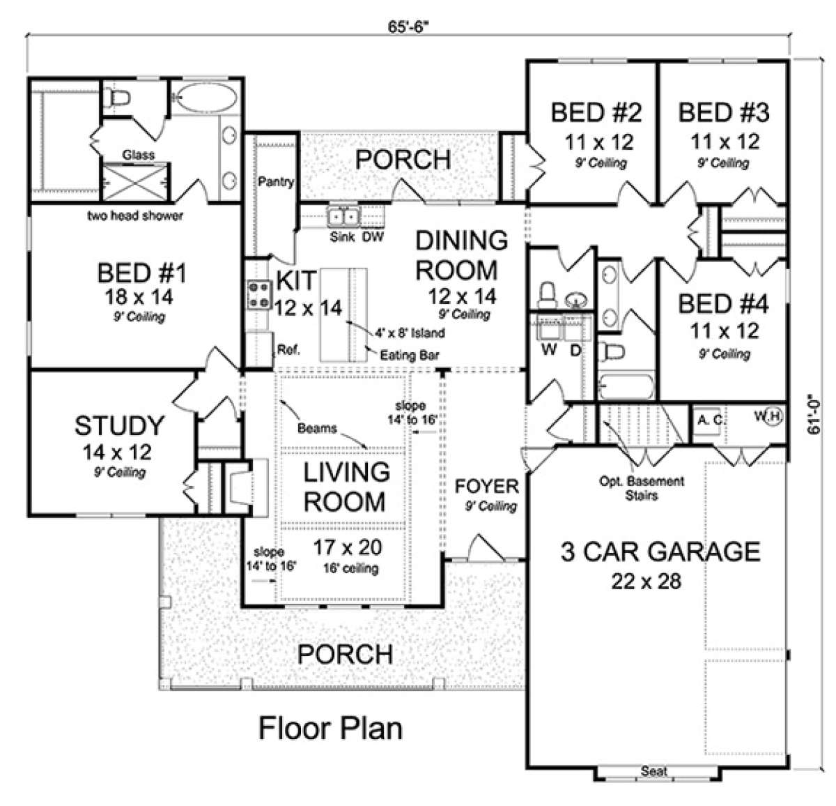 Floorplan 1 for House Plan #4848-00340