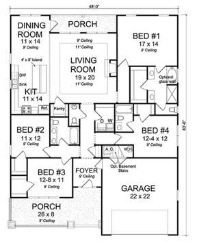 Floorplan 1 for House Plan #4848-00344