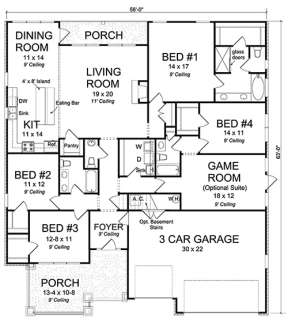 Floorplan 1 for House Plan #4848-00345