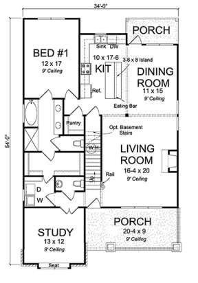Floorplan 1 for House Plan #4848-00346