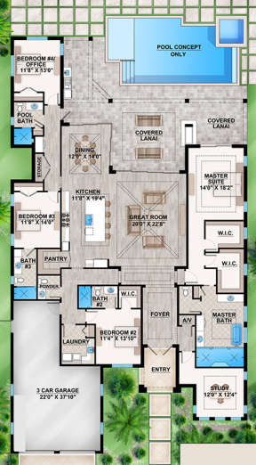 Main Floor Plan for House Plan #207-00023