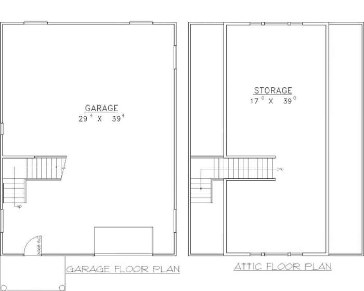 Garage/Attic Floor for House Plan #039-00405