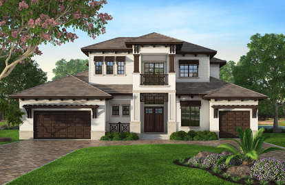 Coastal House Plan #207-00024 Elevation Photo