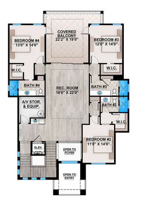 Upper Floor Plan for House Plan #207-00024