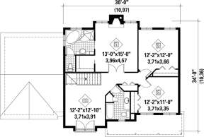Upper Floor Plan for House Plan #6146-00202