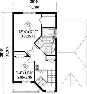 Upper Floor Plan for House Plan #6146-00205