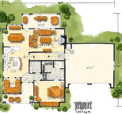 Floorplan 1 for House Plan #1907-00027