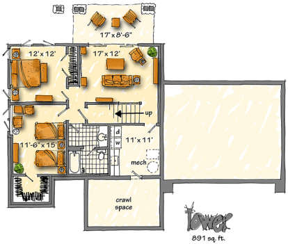 Basement Floor Plan for House Plan #1907-00027