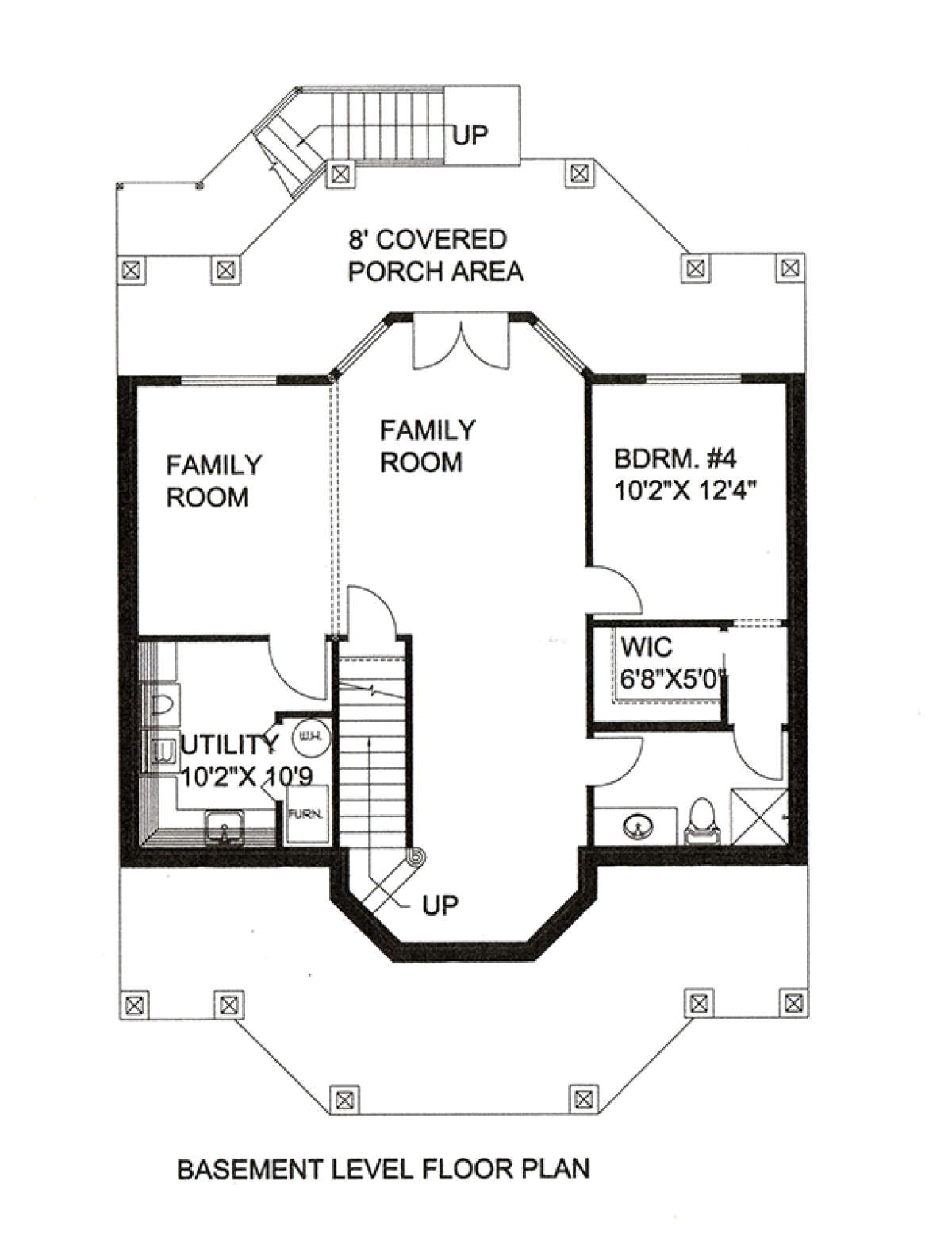 Basement Floor Plan for House Plan #039-00626