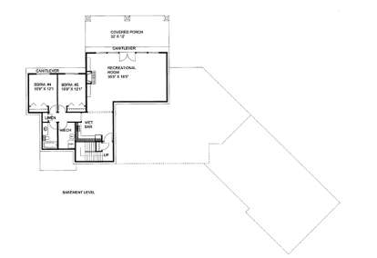 Basement Floor Plan  for House Plan #039-00628