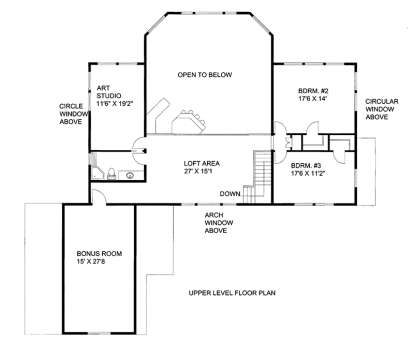 Upper Floor Plan for House Plan #039-00629
