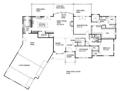 Main Floor Plan for House Plan #039-00630